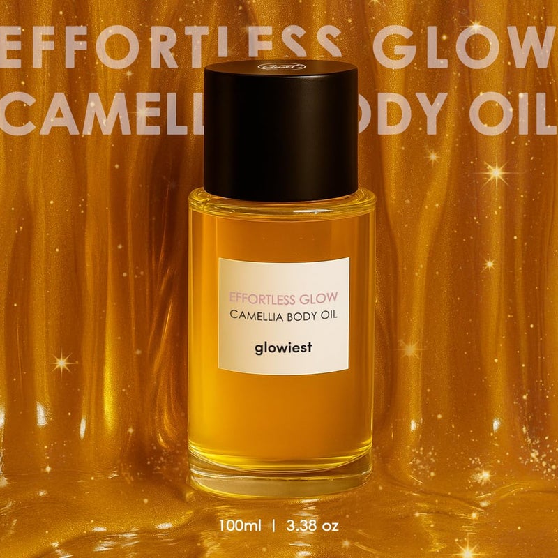 glowiest Effortless Glow Camellia Body Oil AntiAging Antioxidant Formula with Camellia Japonica Hazelnut Castor Oils Lightweight FastAbsorbing Deep Moisture 100ml - Image 2