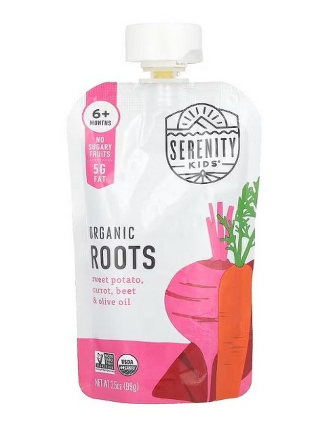 SERENITY KIDS Organic Roots 6 Months Sweet Potato Carrot Beet and Olive Oil 3.5 oz 99 g - Image 1