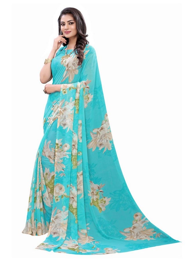 SIRIL Women's Pochampally Georgette Printed Saree with Blouse (1817S211; Aqua Blue; Printed) - pzsku/Z7258E8F0AE783F7E5A5FZ/45/_/1740119029/1a351f6d-ca3e-4bc5-8368-70a2a8b4340a