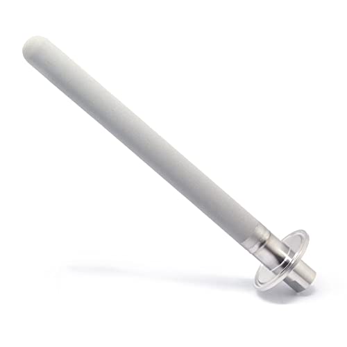 QiiMii Stainless Steel 1.5" Tri-Clamp Diffusion Stone, 2 Micron Aeration Stone, Carbonation Stone with 1/4" NPT CO2 inlet (8" Length, 1/4" Female NPT) - Image 1
