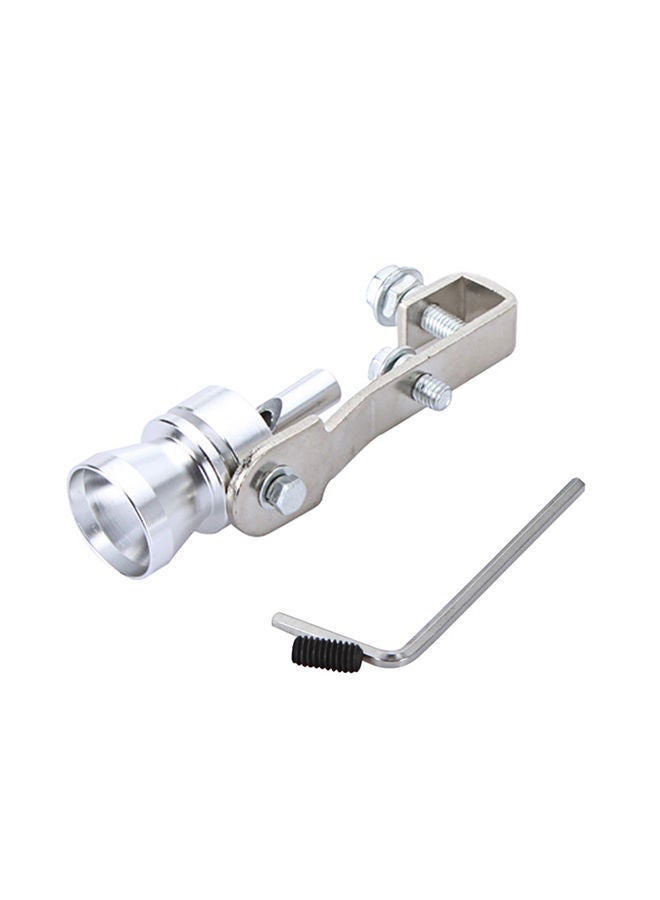 NIBEMINENT Turbo Sound Whistle Exhaust Pipe Tailpipe Blow-off Valve Aluminum Silver 10.2×2.5cm M  - Image 1