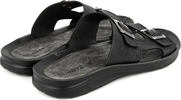 مويا Orthopedix Kane Double Buckle Black Men's Slippers 33300