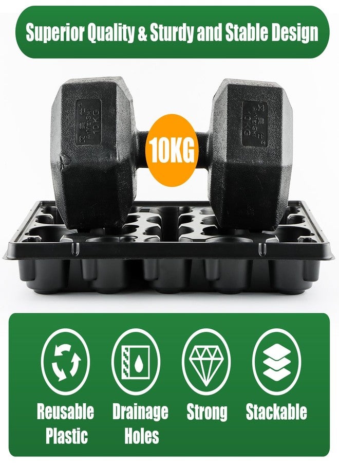 RooTrimmer 20 Cell Plant Trays for Carrying 3 inch Round Nursery Pots, Sturdy Plastic Trays Suitable for Holding 100 pcs Peat Pots (5 Packs) - Image 5