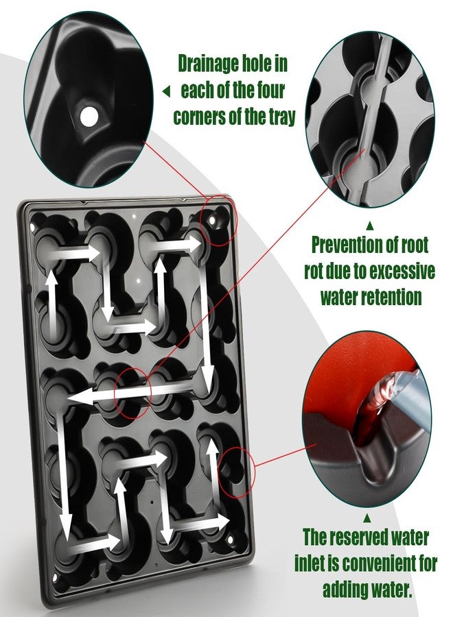 RooTrimmer 20 Cell Plant Trays for Carrying 3 inch Round Nursery Pots, Sturdy Plastic Trays Suitable for Holding 100 pcs Peat Pots (5 Packs) - Image 3