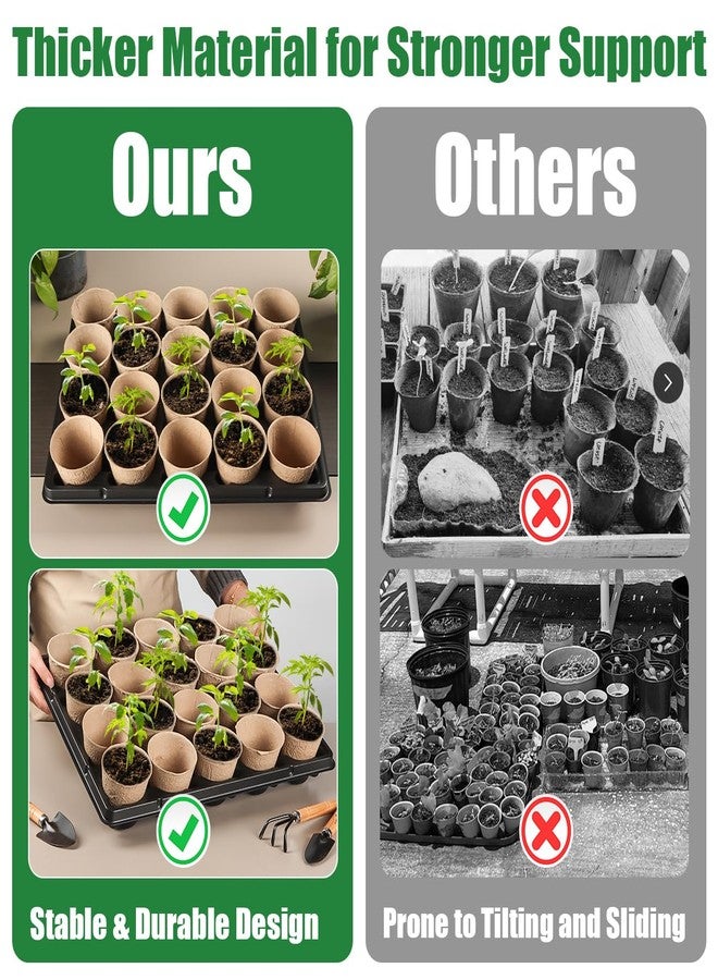 RooTrimmer 20 Cell Plant Trays for Carrying 3 inch Round Nursery Pots, Sturdy Plastic Trays Suitable for Holding 100 pcs Peat Pots (5 Packs) - Image 4