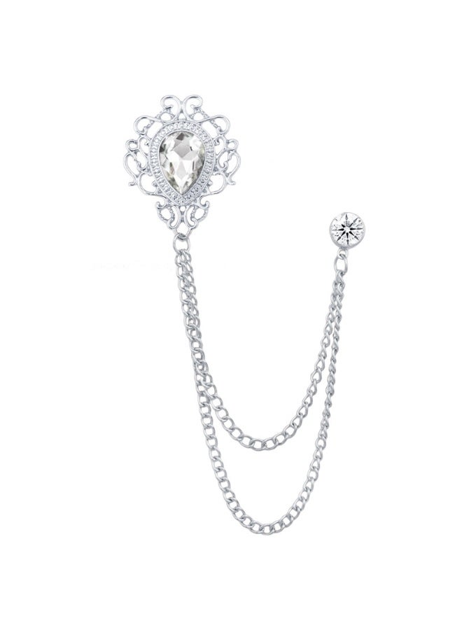 Shougu Versatile Temperament Personality Gemstone Tassel Chain Suit Brooch 