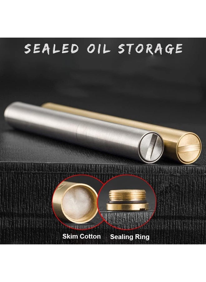 Vintage Trench Lighter, Kerosene Copper Lighter, Windproof Brass Lighter for Men Dad Husband (Fuel Not Included), Sliver  - Image 1