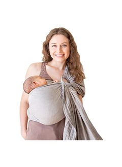 erorex Baby Carrier Wrap and Ring Sling - Cotton Muslin Infant Front and Chest Carrier for Newborns and Toddlers (Grey)  - Image 1
