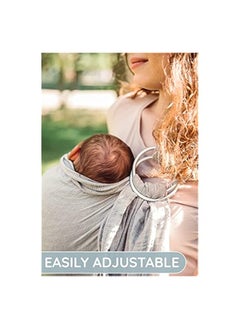 erorex Baby Carrier Wrap and Ring Sling - Cotton Muslin Infant Front and Chest Carrier for Newborns and Toddlers (Grey)  - Image 2
