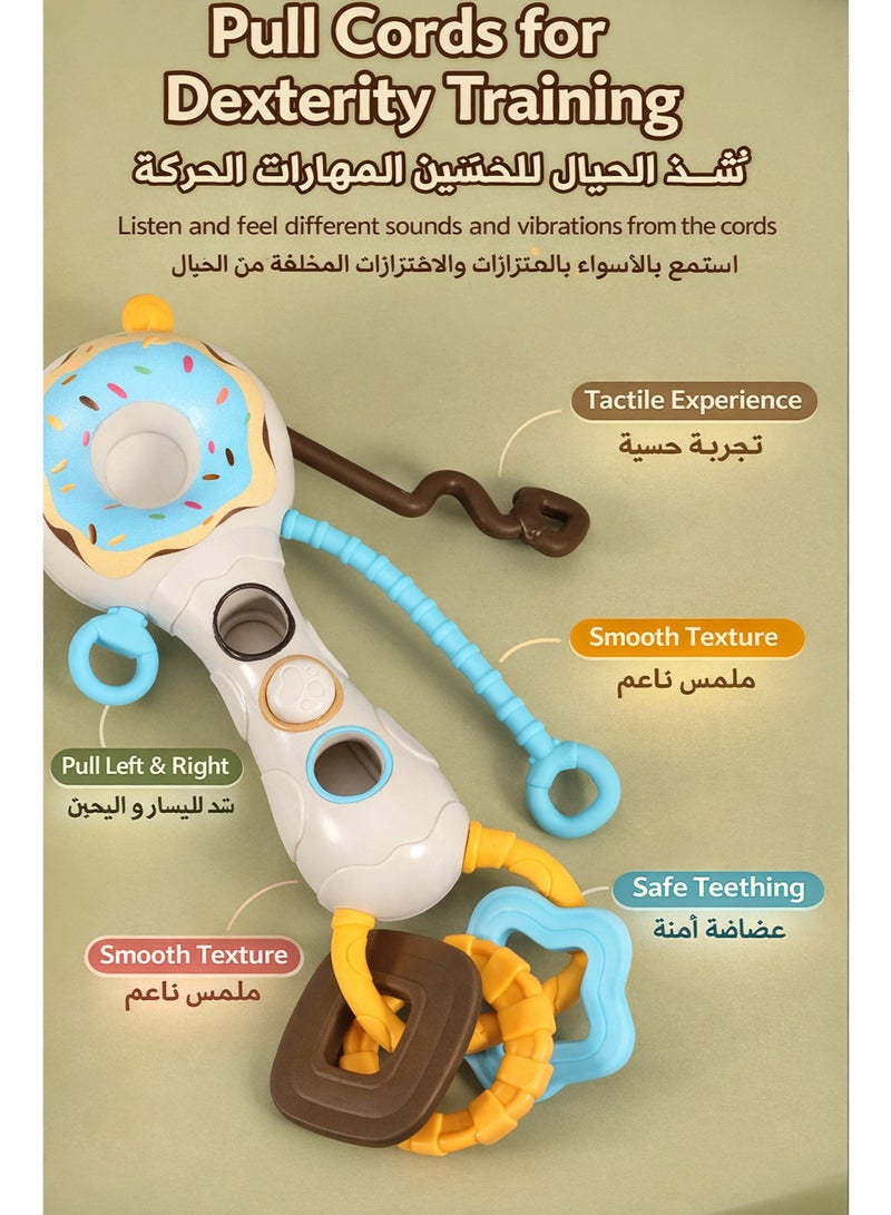 لعبة جرس ومطرقة رمل متعددة الوظائف للأطفال | تصميم تفاعلي بالسحب والضغط والدوران | سيليكون للتسنين | لعبة تعليمية مبكرة للرضع من 0 إلى 12 شهرًا - Image 5