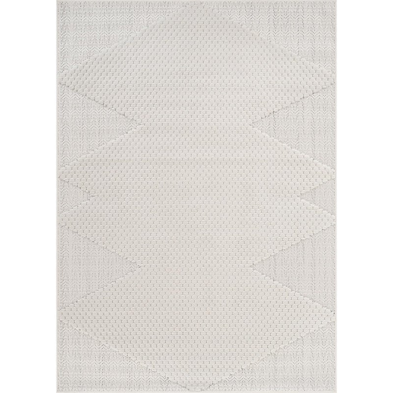 Luul Home Modern Micro Loop Indoor Area Rugs for Living Room Bedroom Kitchen Geometric Triangle White 5x7 Luxury Durable Low and High Pile Non-Shedding Stain Resistant Soft Area Carpet 5 x 7 - Image 2