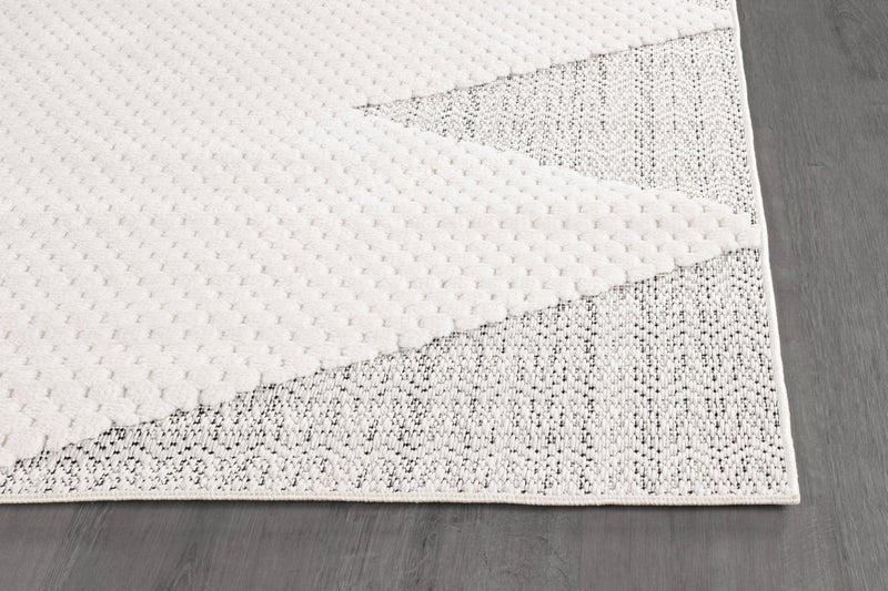 Luul Home Modern Micro Loop Indoor Area Rugs for Living Room Bedroom Kitchen Geometric Triangle White 5x7 Luxury Durable Low and High Pile Non-Shedding Stain Resistant Soft Area Carpet 5 x 7 - Image 3