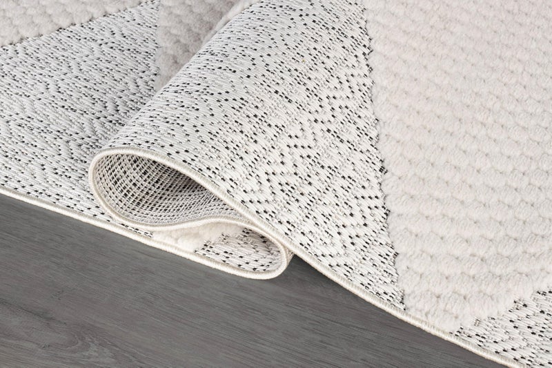 Luul Home Modern Micro Loop Indoor Area Rugs for Living Room Bedroom Kitchen Geometric Triangle White 5x7 Luxury Durable Low and High Pile Non-Shedding Stain Resistant Soft Area Carpet 5 x 7 - Image 5