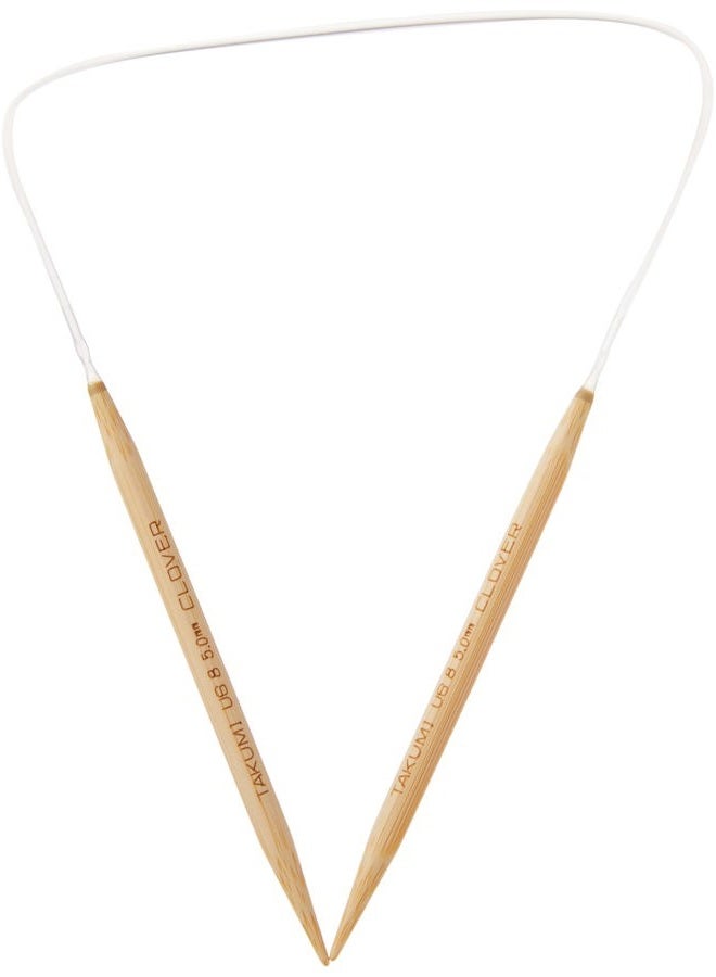 Clover 8 Takumi Circular 16" Size Bamboo Knitting Needle, Brown, Clear - Image 3