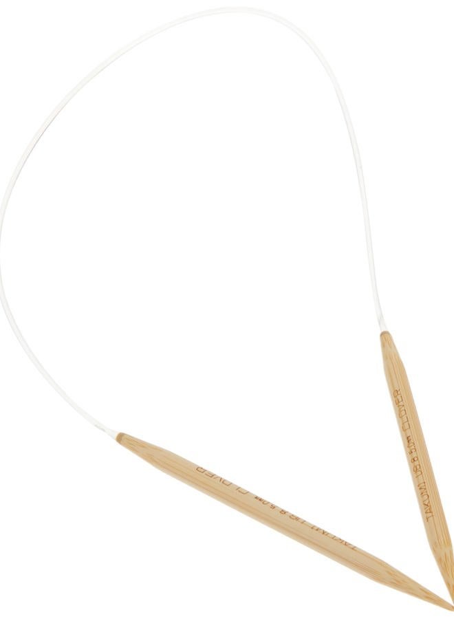 Clover 8 Takumi Circular 16" Size Bamboo Knitting Needle, Brown, Clear - Image 1