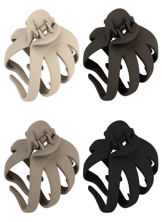 AOPRIE Hair Clips for Women Medium Size Claw Clip for Girls Thick & Thin Hair Accessories for Women Girls Black Brown, 4 Pack - Image 1