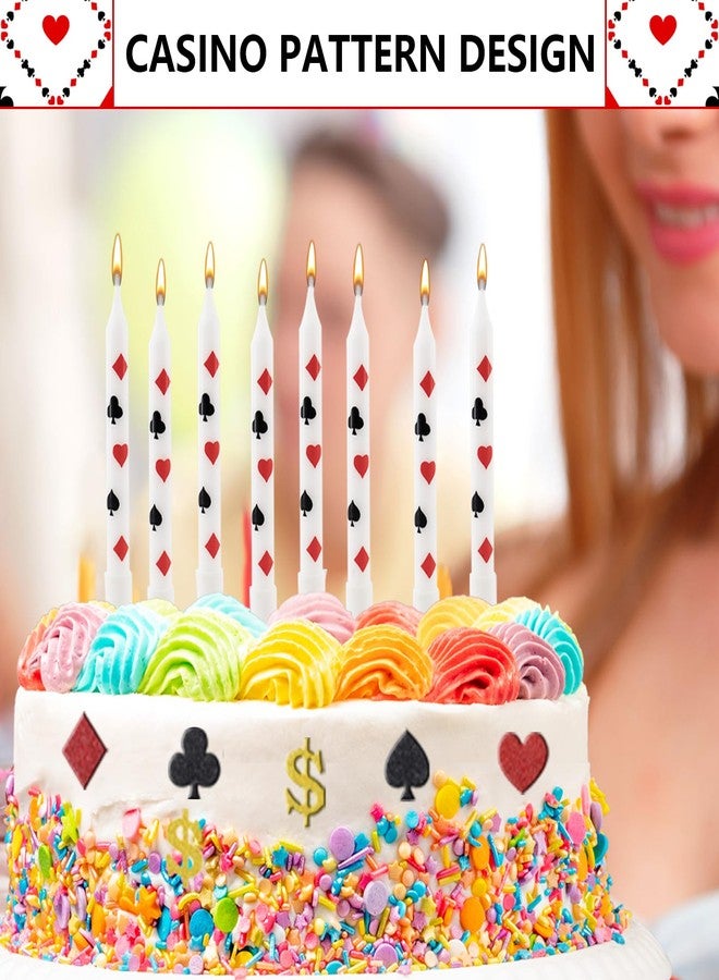 Rigibright 12Pcs Casino Themed Birthday Candles for Cake Decoration Birthday Party Wedding Celebration Video Game Party Casino Theme Party Decorations and Daily Use - Image 3