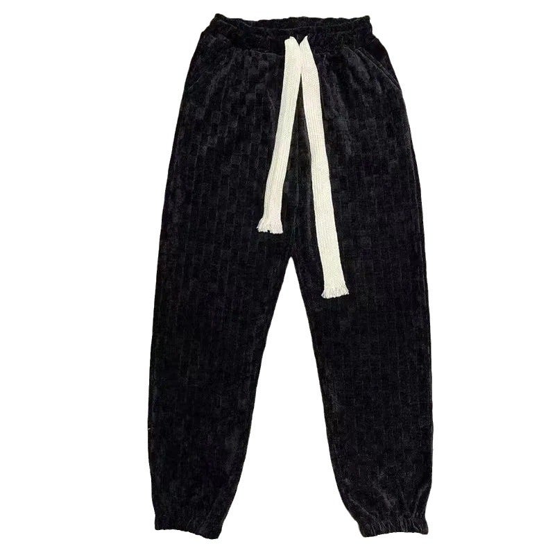 2023 Corduroy Joggers for Women Green Loose Casual Black - Image 3
