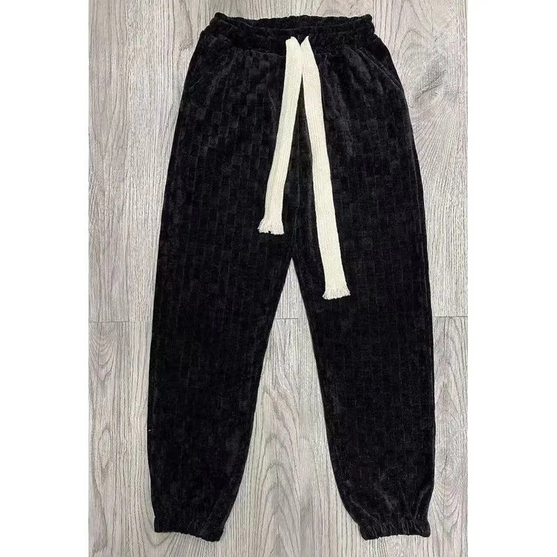 2023 Corduroy Joggers for Women Green Loose Casual Black - Image 1