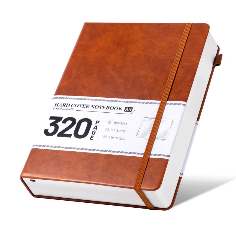 Cagie Journal Notebook For Men Women- Brown Journaling Notebooks Journals Leather For Writing Work Diary A5 Hardcover Thick - Image 1