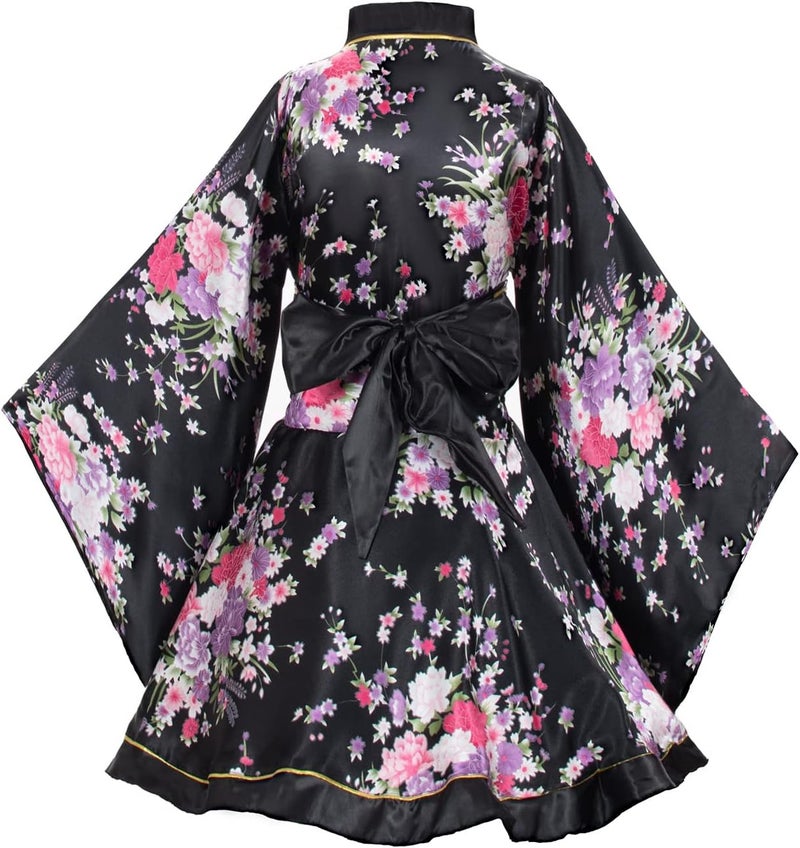 Elibelle Japanese Anime Women's Dance Kimono Robe Fancy Dress Hand Held Silk Folding Fans Tabi Hairstick Socks Set - Image 4