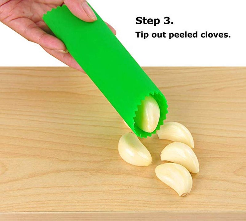 Sinnsally Garlic Peeler Skin Remover Roller Keeper,Easy Quick to Peeled Garlic Cloves with Silicone Tube Roller Garlic Peeling Kitchen Tool(Green) - Image 4