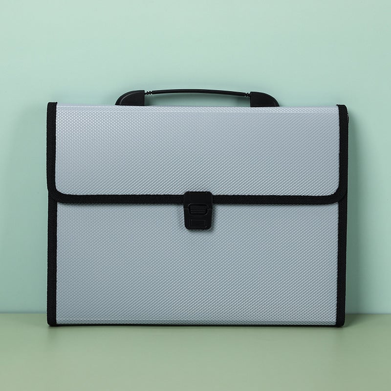 Large Capacity Portable Folder Test Paper Storage Folder Data File Briefcase A4 Multi-Layer Diamond Organ Bag - Image 1