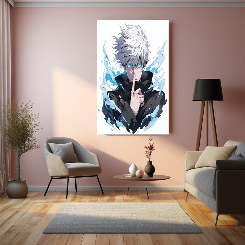 TURTLEWINGS Satoru Gojo Inspired Jujutsu Kaisen Metal Print HD Metal Wall Art 12 8 Inches - Image 3