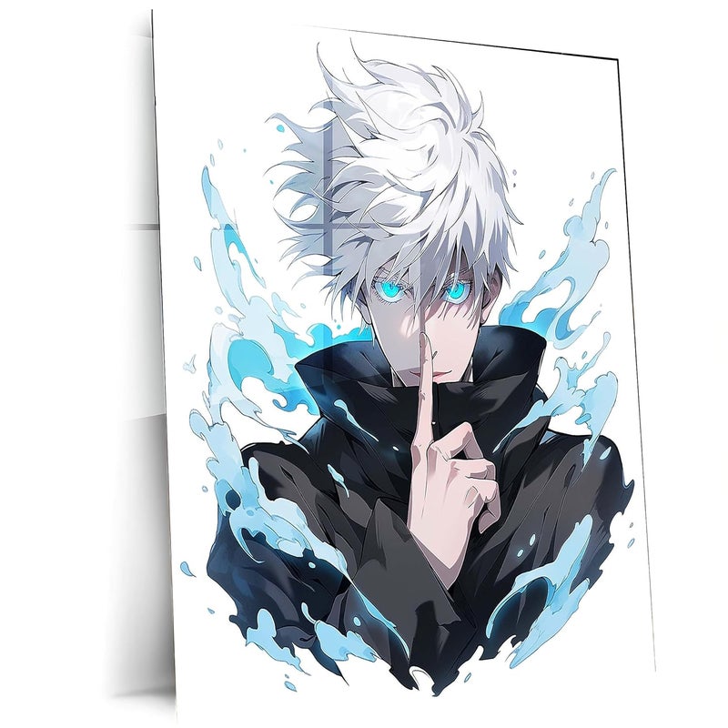 TURTLEWINGS Satoru Gojo Inspired Jujutsu Kaisen Metal Print HD Metal Wall Art 12 8 Inches - Image 1