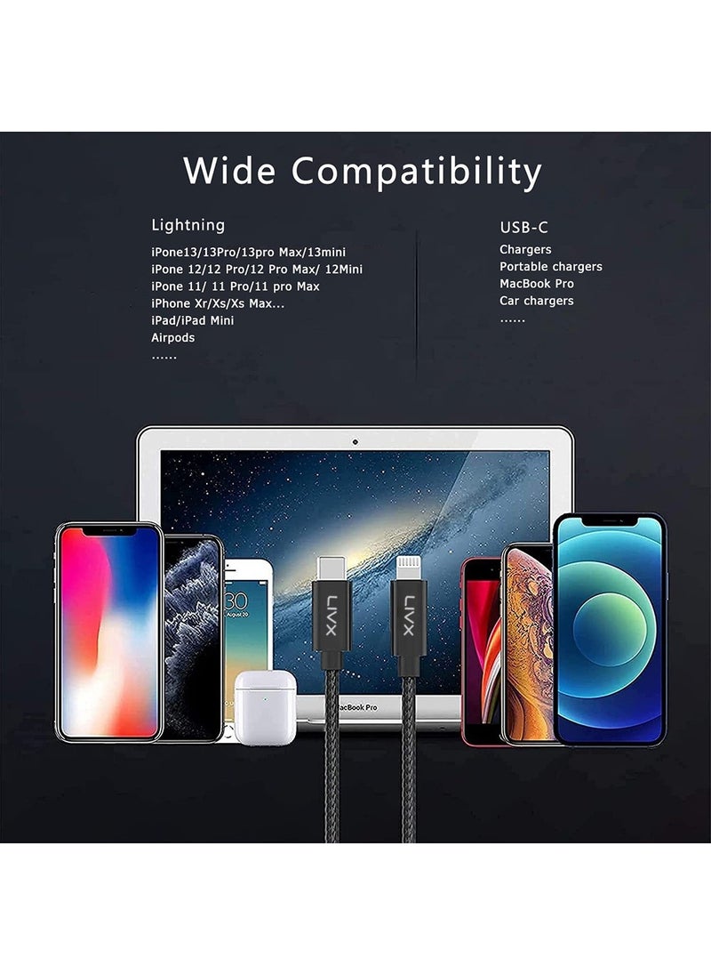 Livx - 20W Type C To Lightning Fast Data and Charging Cable 2 Meters Black BLT-01 - Image 1
