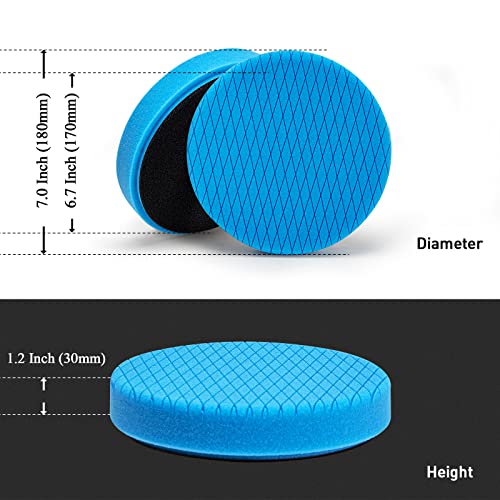 Autolock 7" Buffing Polishing Pads, 6 Pcs 7 Inch 180mm Face for 6.7 Inch Backing Plate, Compound Buffing Sponge and Woolen Pads, Cutting Polishing Pad Kit for Car Buffer Compounding, Polish and Wax - Image 2