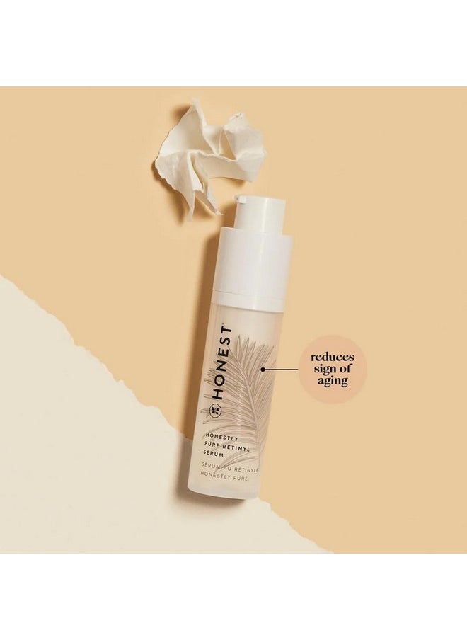 Honest Beauty Honestly Pure Nightly Retinyl Serum | Moisturizes, Exfoliates, Reduces Fine Lines + Wrinkles | Retinyl Linoleate + Hyaluronic Acid | Vegan + Cruelty Free | 1 Fl Oz  - Image 2