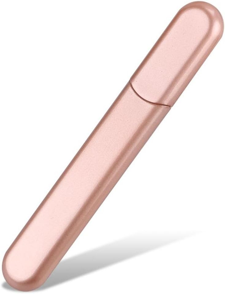 MiDenso Premium Glass Nail File with Case, Crystal Diamond Salon Best Beauty Nail Buffer for Natural and Acrylic Nails Christmas Gift for Woman and Man,Pink - Image 1