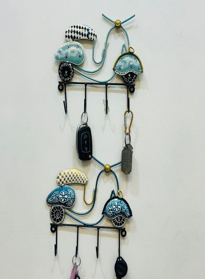 PEDEX - Metal Multipurpose Scooter Key Holder with Hooks Decorative Multicolor Wall Hanger for Keys Decor | Ideal for Entryway, Living Room, Office, Cafe (Each Size 9x7 Inch) - Image 3