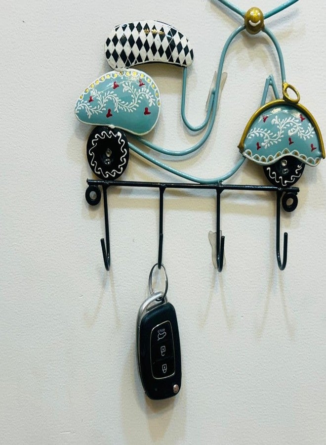 PEDEX - Metal Multipurpose Scooter Key Holder with Hooks Decorative Multicolor Wall Hanger for Keys Decor | Ideal for Entryway, Living Room, Office, Cafe (Each Size 9x7 Inch) - Image 5