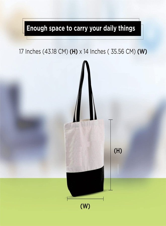 Lify Heavy Duty Cotton Canvas Tote Bag Grocery Shopping Bag, Cotton Tote Bags eco-friendly for Schools, promotion, branding- 3 &4 Pc Pack (OW/PGREEN, OW/BP &OW/PPURPLE & OW/PSKY BLUE- 4Piece Pack) - Image 2