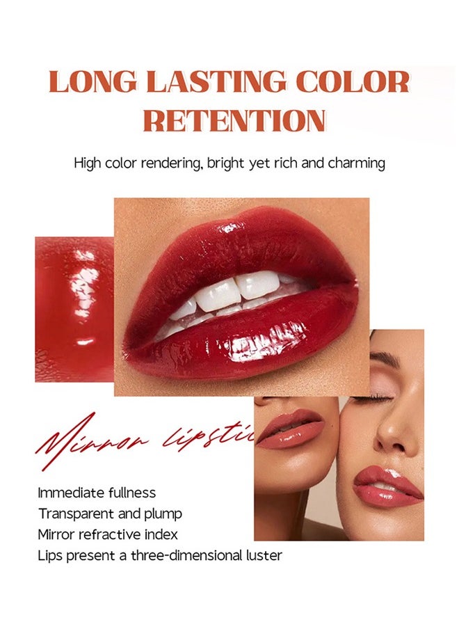 VINCINER - Saturation Liquid Lipstick-Hydrating Moisturizing Long Lasting High Glossy Jelly Lip Stain Super Gloss Balm Oil Tinted Treatment Lip Glow Glass Shine Glitter Makeup Beauty Colored Bright Lifter For Women Girls #04 - Image 1