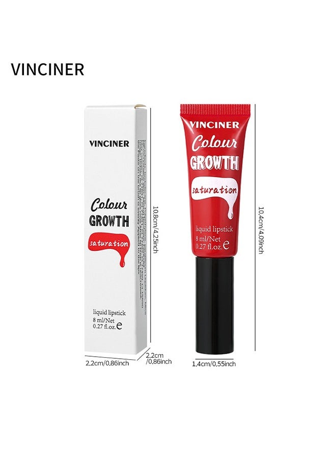 VINCINER - Saturation Liquid Lipstick-Hydrating Moisturizing Long Lasting High Glossy Jelly Lip Stain Super Gloss Balm Oil Tinted Treatment Lip Glow Glass Shine Glitter Makeup Beauty Colored Bright Lifter For Women Girls #04 - Image 1