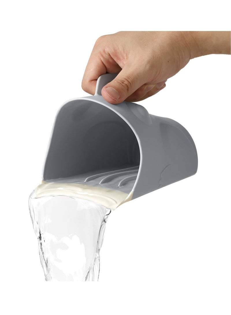 SOLARAE Bath Rinse Cup for Baby, Cute Frog Shape Baby Bath Cup, Hair Shampoo Rinser for Toddlers, Grey - Image 1