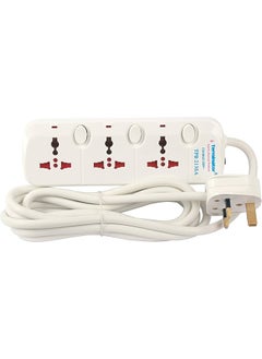 Terminator Terminator TPB 213SA-3M 3 Way Universal Power Extension Socket with Cable, m Cable Length, White ESMA Approved  - Image 2