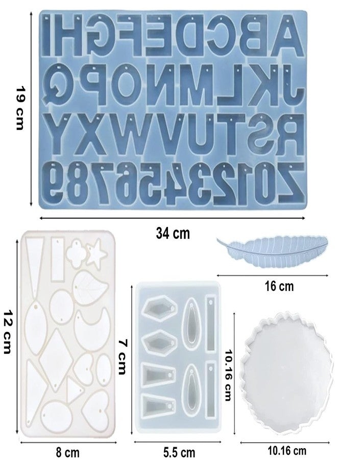 TRENDIKRAFT 116pcs Ultimate All-in-One Resin Art Kit with 5 Silicone Moulds Dried Flowers Epoxy Raisin Materials for Making Alphabet Pendant Keychain Earrings Bookmarks & 4" Coaster for DIY Beginners - Image 3