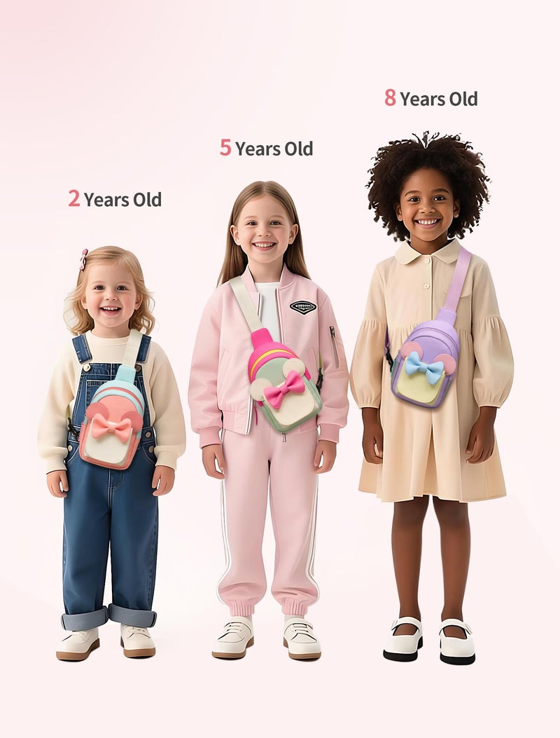 cotmcor Birthday Gifts for 3 4 5 6 7 8 Year Old Little Girl, Kids Purse Toddler Easter Basket Stuffers, Girls Stuff Fashion Sling Crossbody Bag Adjustable Fanny Pack for Outdoor Travel Holiday - Image 3