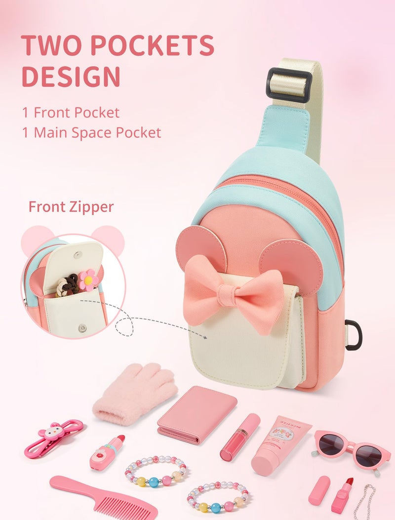 cotmcor Birthday Gifts for 3 4 5 6 7 8 Year Old Little Girl, Kids Purse Toddler Easter Basket Stuffers, Girls Stuff Fashion Sling Crossbody Bag Adjustable Fanny Pack for Outdoor Travel Holiday - Image 4