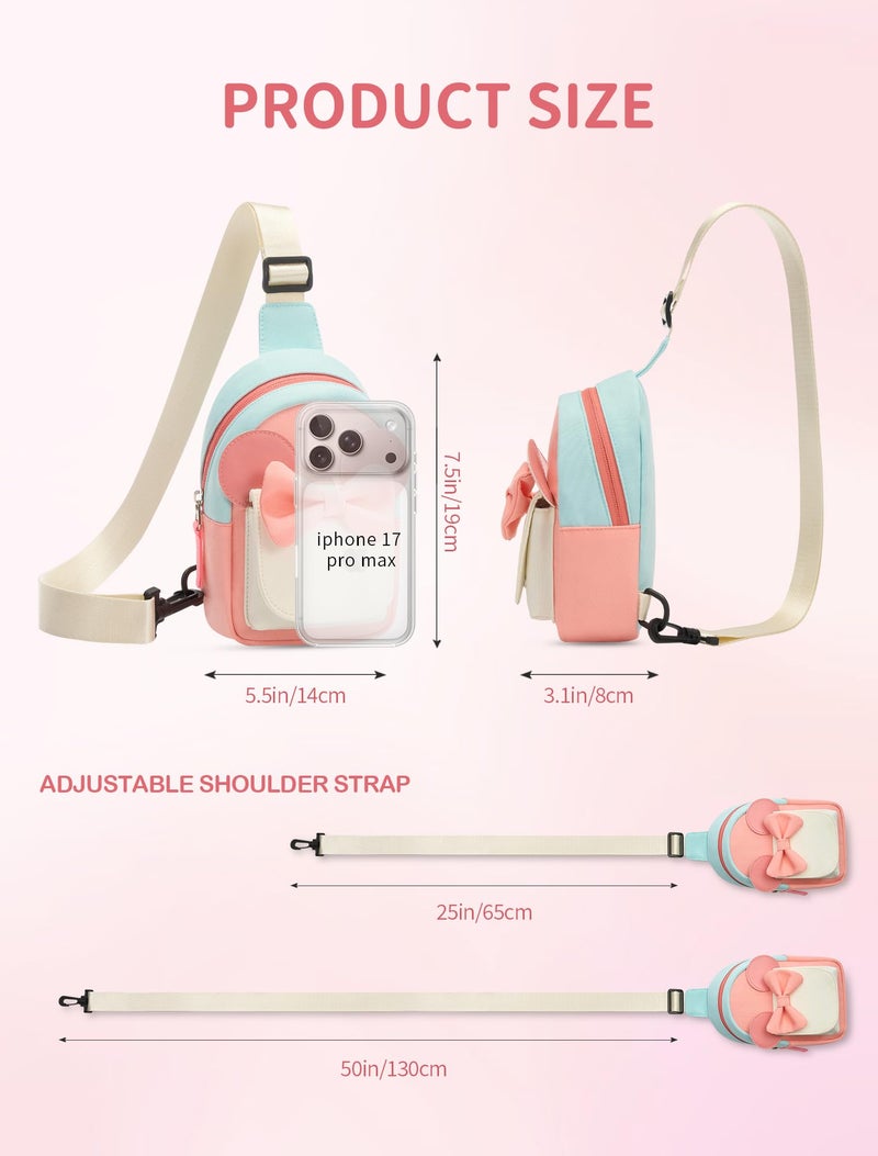 cotmcor Birthday Gifts for 3 4 5 6 7 8 Year Old Little Girl, Kids Purse Toddler Easter Basket Stuffers, Girls Stuff Fashion Sling Crossbody Bag Adjustable Fanny Pack for Outdoor Travel Holiday - Image 5