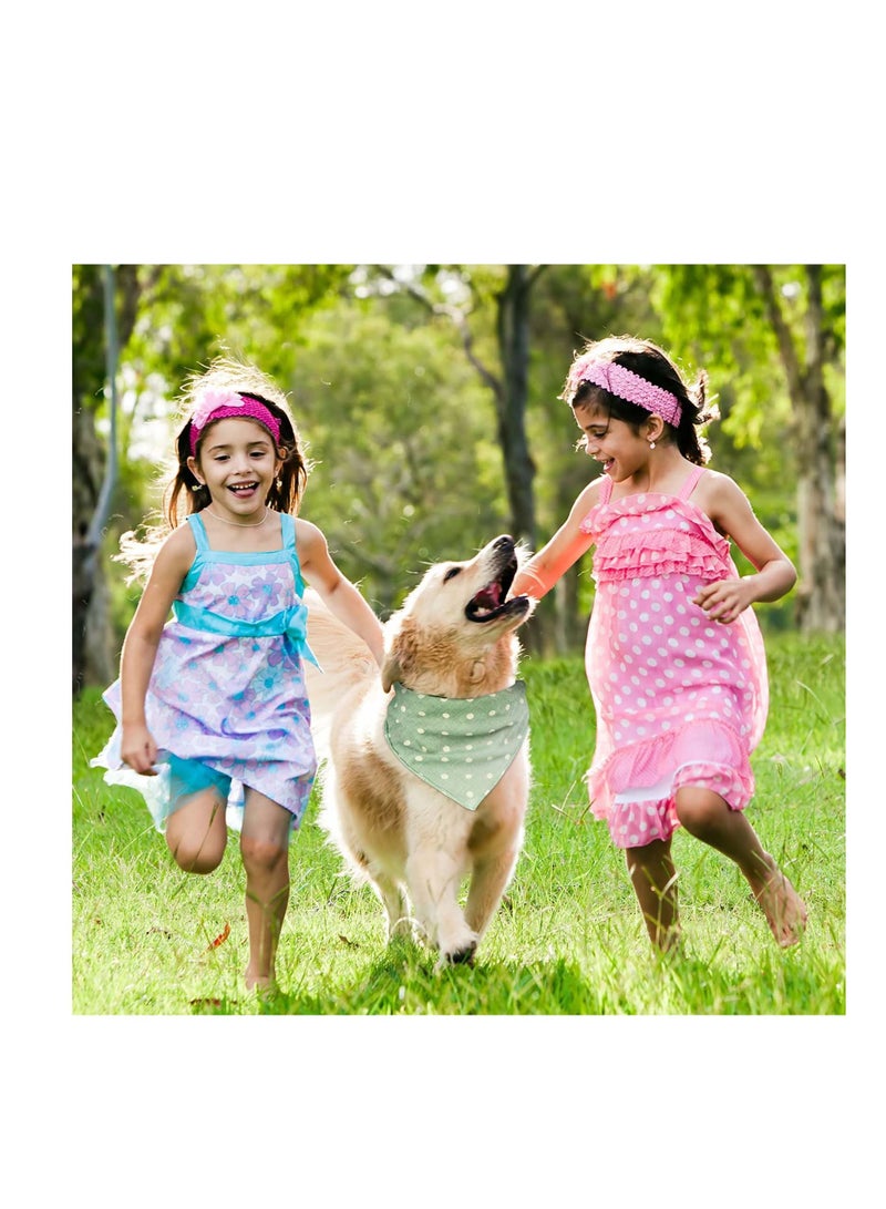 Y&D Dog Bandanas, Soft Cotton Puppy Kerchief, Polka Dot Adjustable Accessories, Pet Neckerchief, Comfortable Washable Birthday Gift for Small Medium Large Girl Boy Pup Cat 4PCS  - Image 2