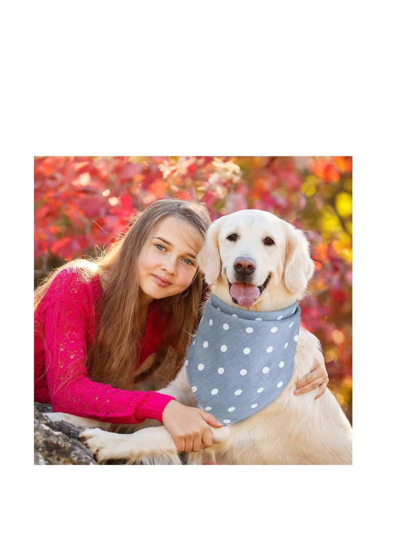 Y&D Dog Bandanas, Soft Cotton Puppy Kerchief, Polka Dot Adjustable Accessories, Pet Neckerchief, Comfortable Washable Birthday Gift for Small Medium Large Girl Boy Pup Cat 4PCS  - Image 3