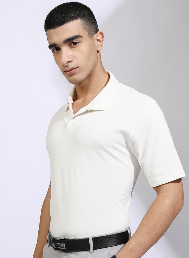 HIGHLANDER Solid Regular Fit Polo Neck T-Shirt - Image 4