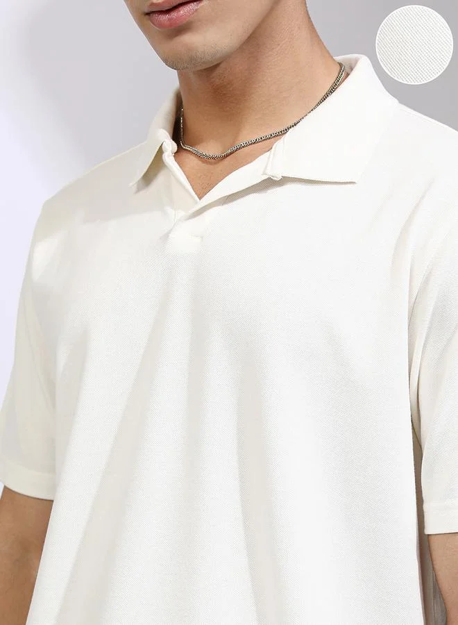 HIGHLANDER HIGHLANDER Solid Regular Fit Polo Neck T-Shirt