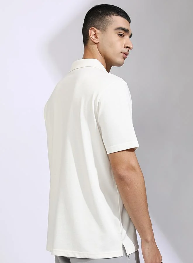 HIGHLANDER HIGHLANDER Solid Regular Fit Polo Neck T-Shirt