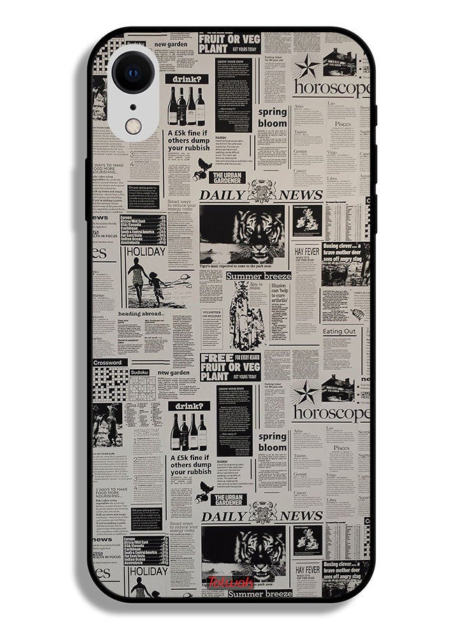 Tolwak Apple iPhone XR Protective Case Newspaper Recording - Image 2